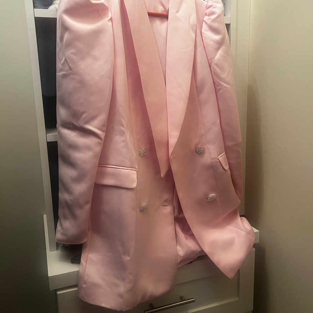 Elegant Pink Blazer Dress
